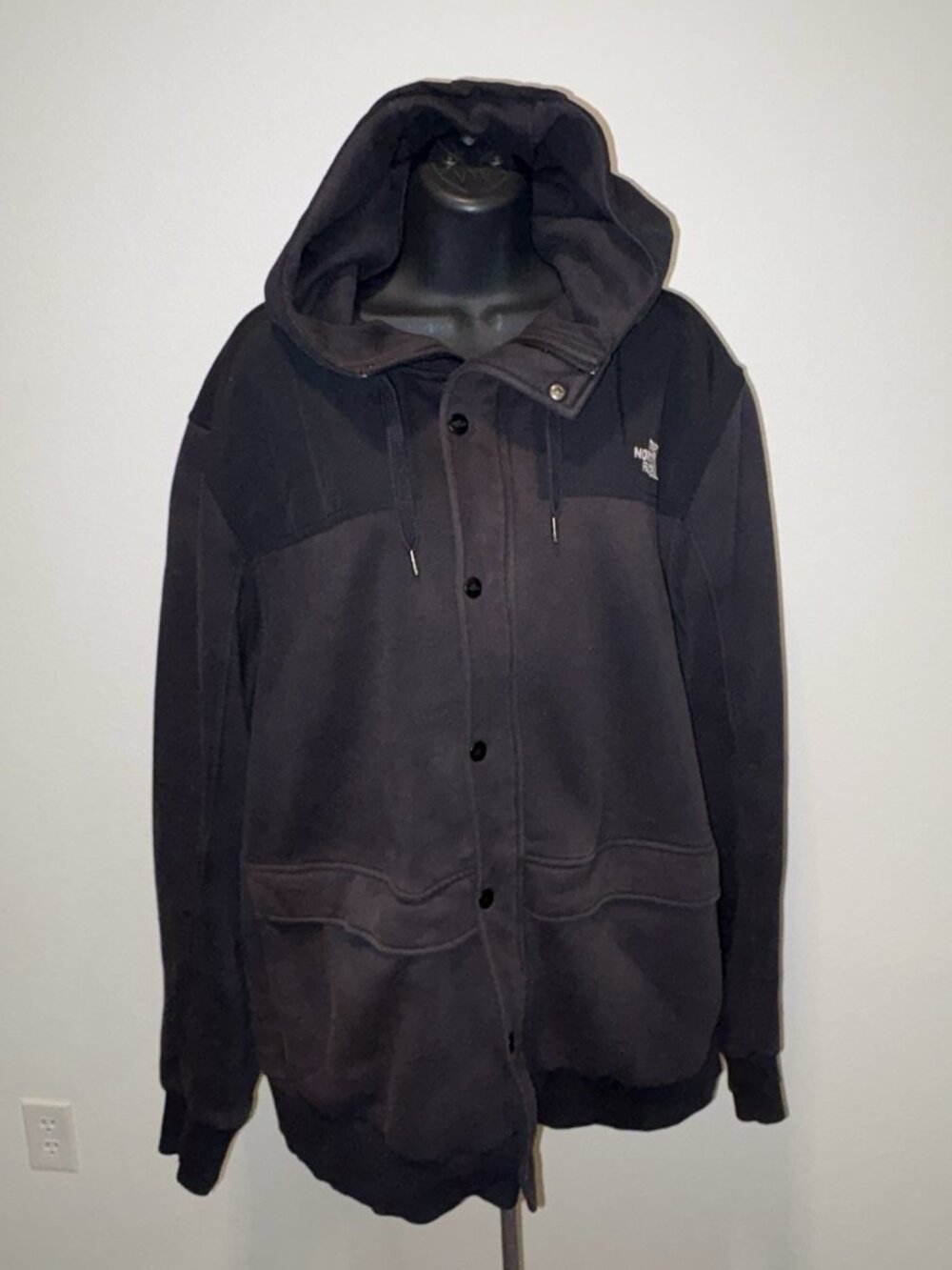 The North Face Men's Hooded  Fleece Jacket XXL Brown/Black Full Zip Activewear